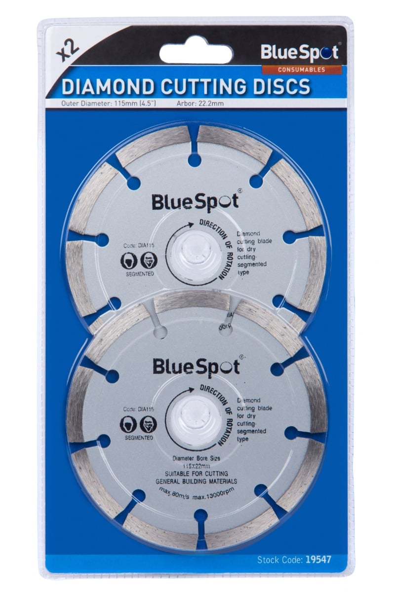 Blue Spot Tools 2 PCE Segmented Diamond Dry Cutting Disc