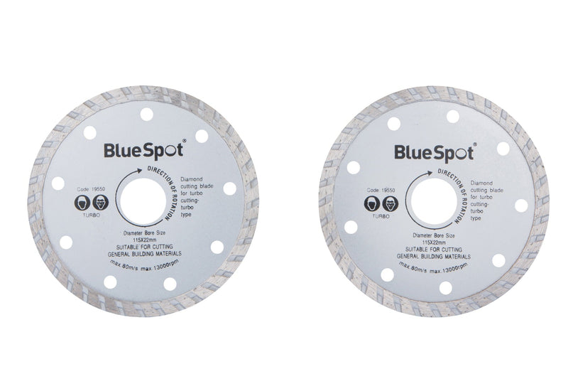 Blue Spot Tools 2 PCE Turbo 115mm (4.5") Diamond Discs