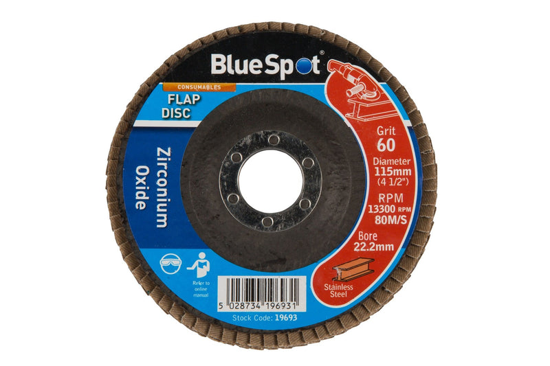 Blue Spot Tools 115mm (4.5") Zirconium Oxide Flap Disc