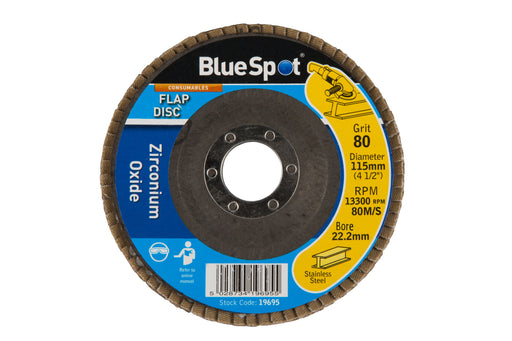Blue Spot Tools 115mm (4.5") Zirconium Oxide Flap Disc