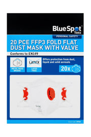 Blue Spot Tools 20 PCE FFP3 Valved Fold Flat Dust Mask