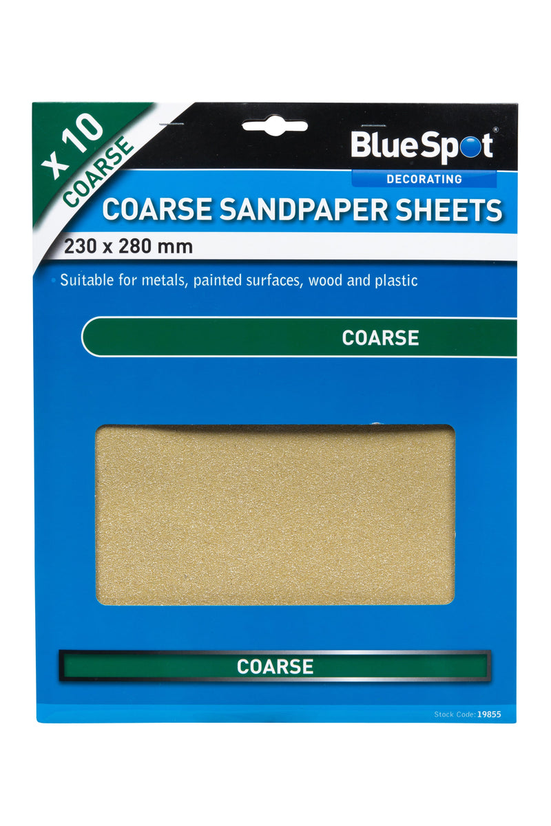 Blue Spot Tools 10 PCE Coarse Sandpapers