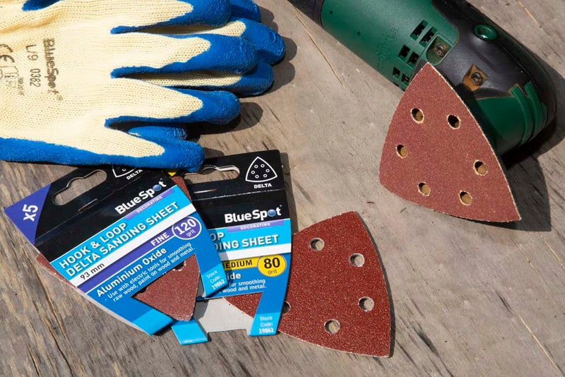 Blue Spot Tools 93mm 5 Pack Delta Sanding Sheets