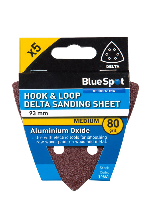 Blue Spot Tools 93mm 5 Pack Delta Sanding Sheets