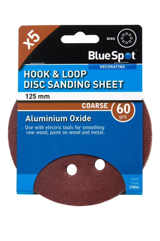 Blue Spot Tools 125mm 5 Pack Sanding Disc