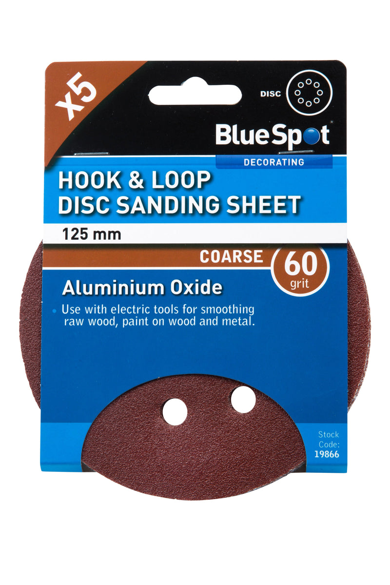 Blue Spot Tools 125mm 5 Pack Sanding Disc