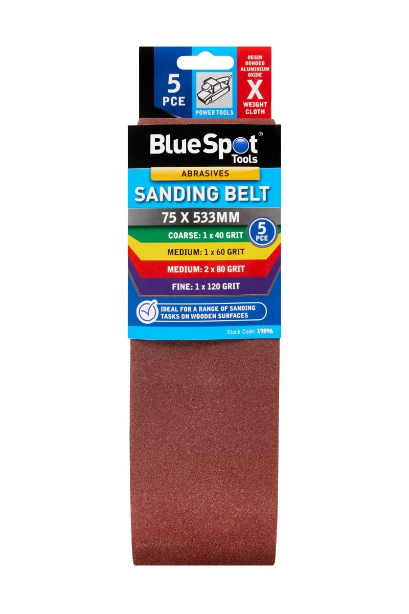 Blue Spot Tools 5 PCE Mixed 75 Sanding Belt