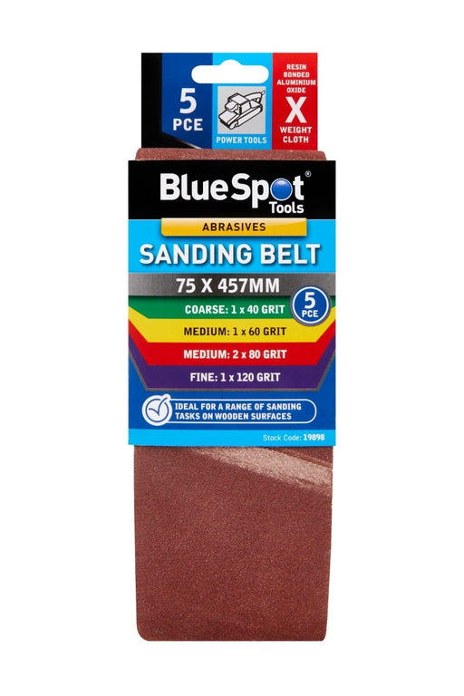 Blue Spot Tools 5 PCE Mixed 75 Sanding Belt
