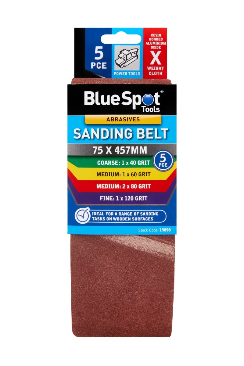 Blue Spot Tools 5 PCE Mixed 75 Sanding Belt