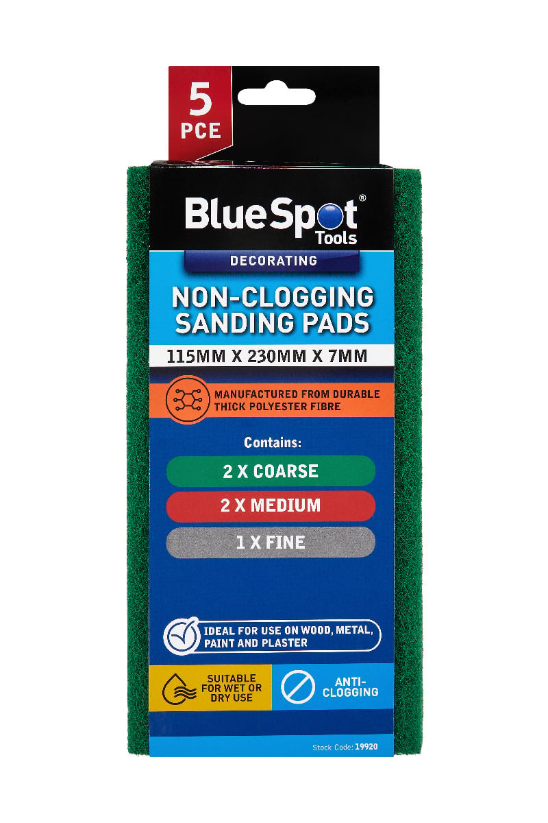 Blue Spot Tools 5PCE Non Clogging Sanding Pads