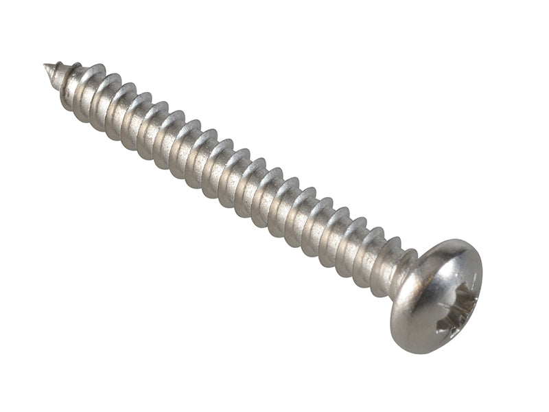 ForgeFix Self-Tapping Screw Pozi Compatible Pan Head SS 1.1/2in x 10 ForgePack 10