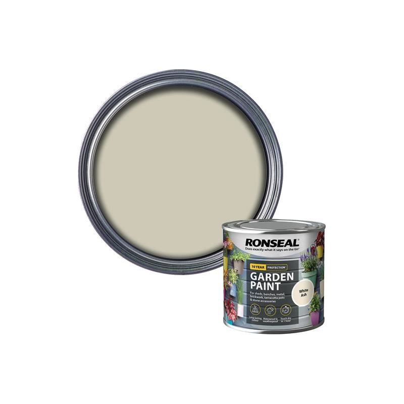 Ronseal Garden Paint White Ash 250ml Ronseal - RockBottom Nothampton