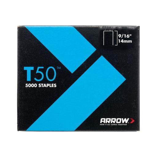 Arrow T50 Staples 14mm (9/16in) (Pack 5000, 4 x 1250) Arrow - RockBottom Northampton 