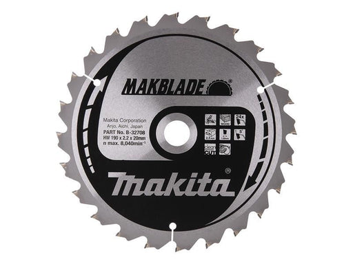 Makita B-32708 MAKBLADE Mitre Saw Blade 190 x 20mm x 24T Makita - RockBottom Northampton 