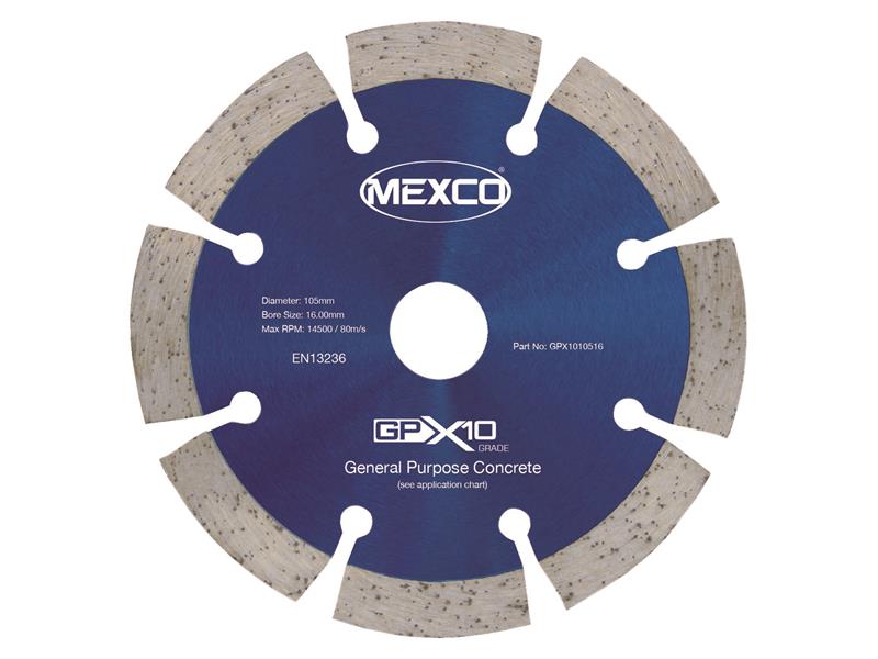 MEXCO - GPX10 Concrete Diamond Blade 105 x 16mm