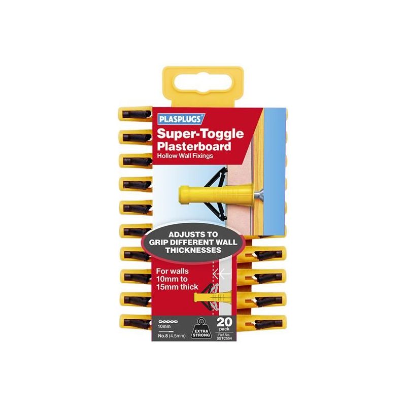 Plasplugs Super Toggle Fixings Pack 20 Plasplugs - RockBottom Nothampton
