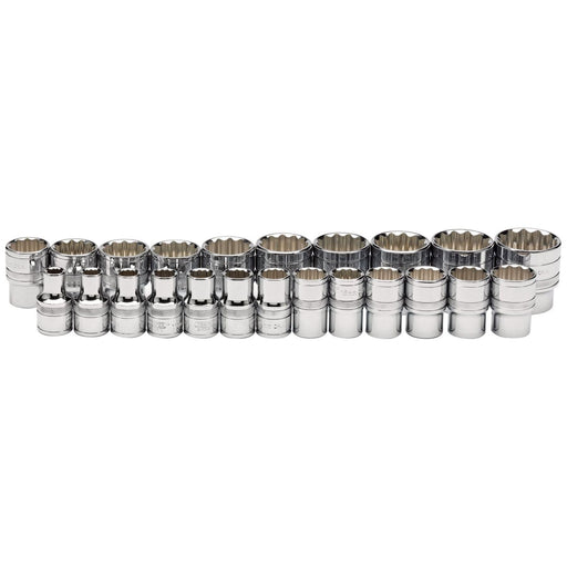 Draper Loose Metric Socket Set, 1/2" Sq. Dr., Polished Chrome (23 Piece) 34561 Draper - Town Tools 