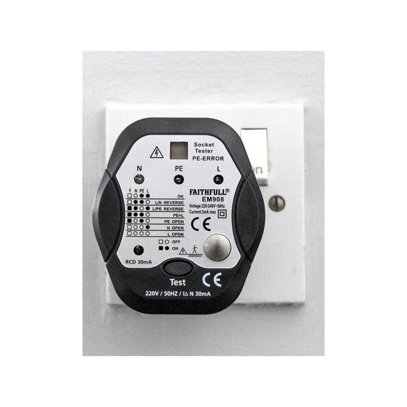 Faithfull Socket Polarity Tester with RCD Test Function Faithfull - RockBottom Northampton