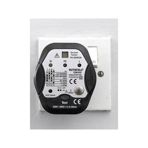 Faithfull Socket Polarity Tester with RCD Test Function Faithfull - RockBottom Northampton