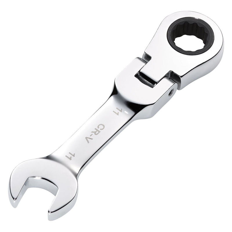 Draper HI-TORQ Metric Stubby Flexible Head Ratchet Combination Spanner, 11mm Draper - Town Tools