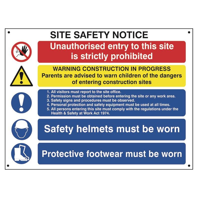 Scan Composite Site Safety Notice - FMX Sign 800 x 600mm Scan - RockBottom Nothampton