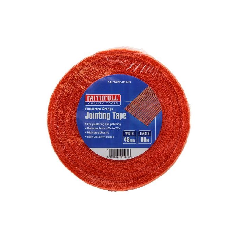 Faithfull Plasterers Orange Jointing Tape 48mm x 90m Faithfull - RockBottom Northampton