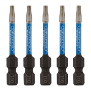Draper Expert TX-STAR Impact Screwdriver Bits, T10 x 50mm, 1/4" Hex (Pack of 5) Draper - Town Tools 