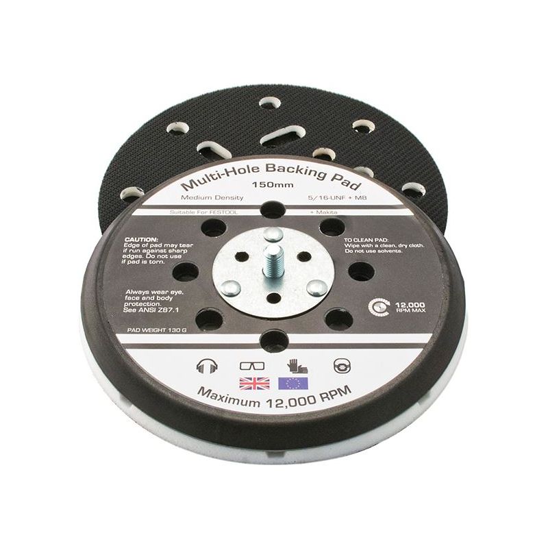 Flexipads World Class Dual Action Sander Pad 150mm GRIP® Multi 5/16 UNF +M8 Flexipads World Class - RockBottom Northampton