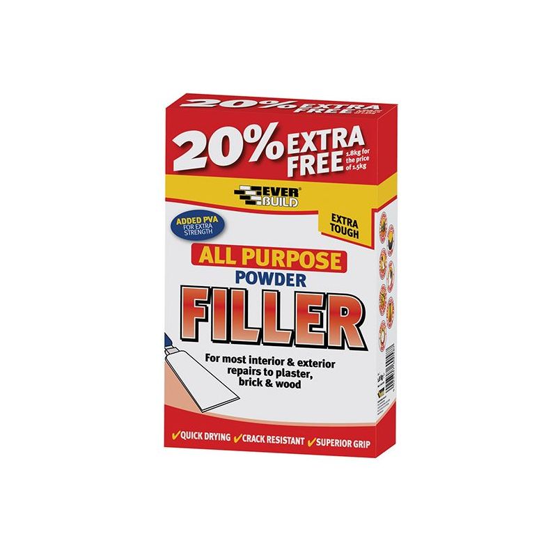 Everbuild Sika All Purpose Powder Filler 450g + 30% Free Everbuild Sika - RockBottom Northamptin