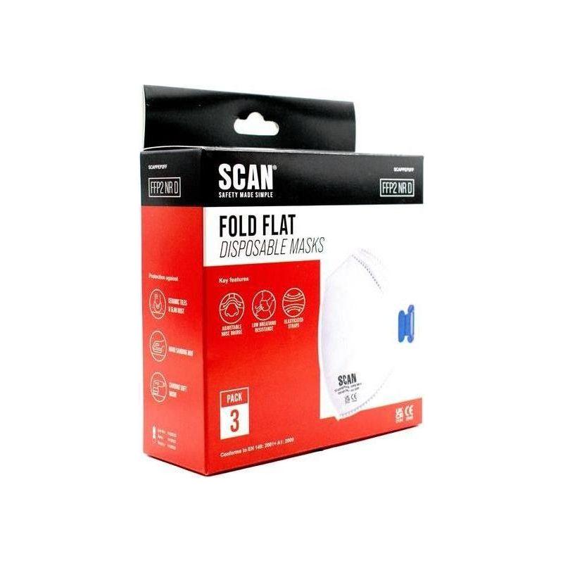 Scan Fold Flat Disposable Mask FFP2 Protection (Pack 3) Scan - RockBottom Nothampton
