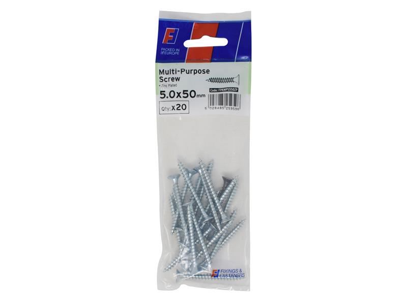 ForgeFix Multi-Purpose Pozi Screw CSK ST ZP 5.0 x 50mm ForgePack 20 ForgeFix - RockBottom Northampton