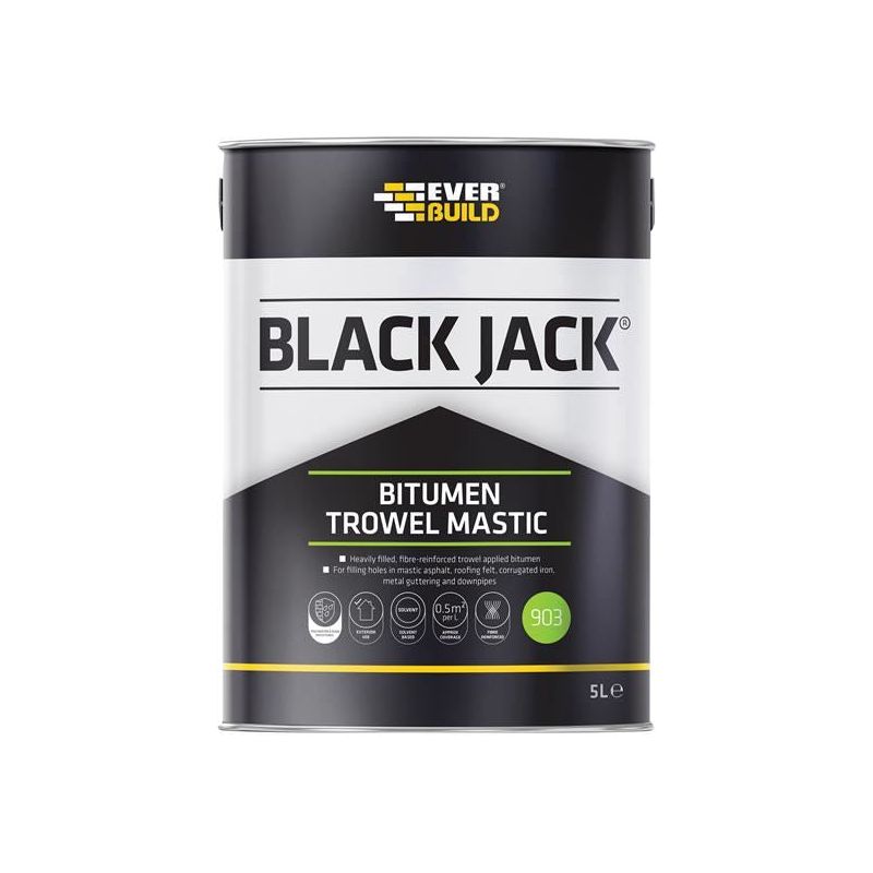 Everbuild Sika Black Jack® 903 Bitumen Trowel Mastic 5 litre Everbuild Sika - RockBottom Northamptin