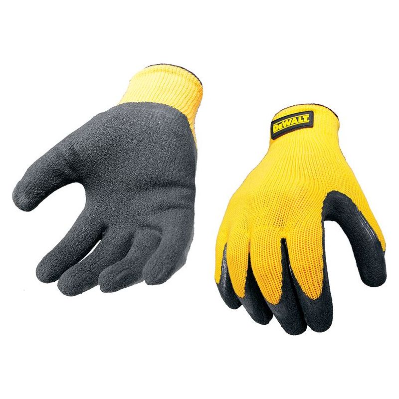 Dewalt Power Tools Yellow Knit Back Latex Gloves - Large DeWALT Power Tools - RockBottom Northampton