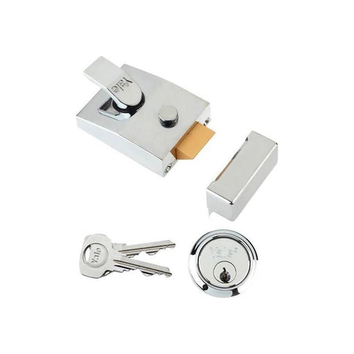 Yale Locks P89 Deadlock Nightlatch 60mm Backset Chrome Finish Visi Yale Locks - RockBottom Northampton