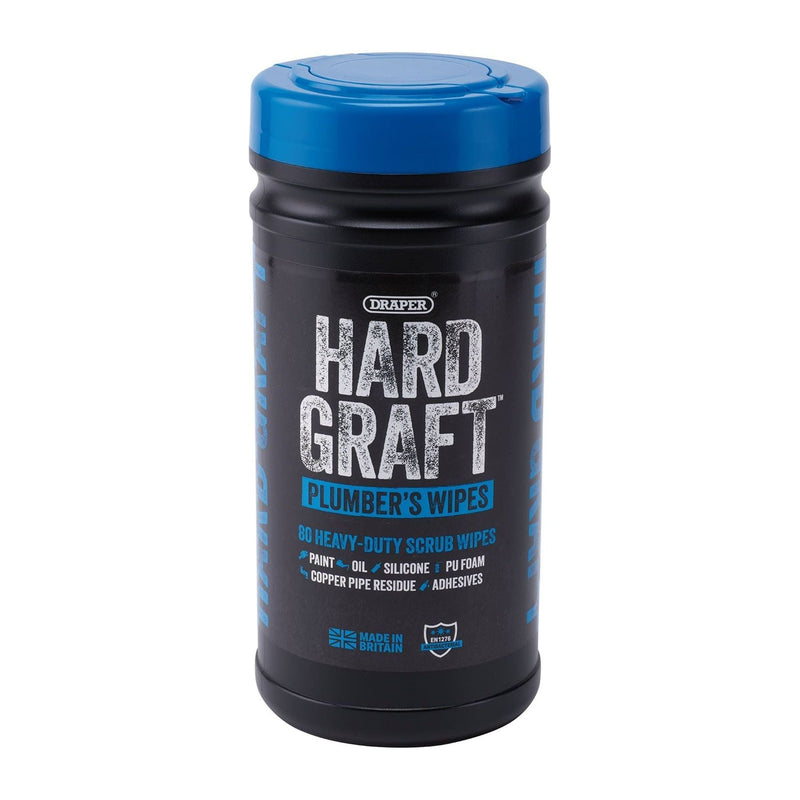 Draper Draper Hard Graft Plumbers Wipes (Tub of 80) Draper - Town Tools