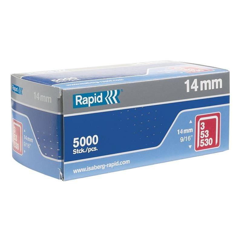 Rapid 53/14B 14mm Galvanised Staples (Box 5000) Rapid - RockBottom Nothampton