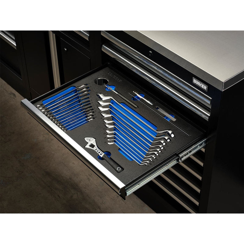 Bunker Ring Spanner and Open End Ratchet Set in EVA Foam Inlay (27 Piece) Draper - Town Tools