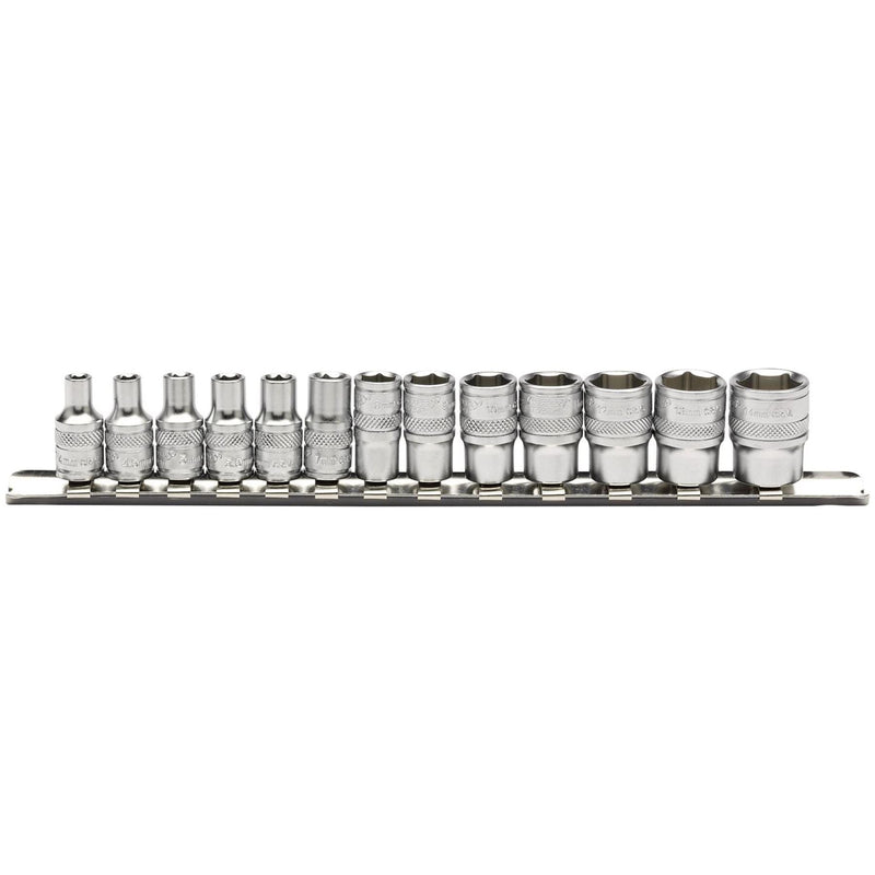 Draper Metric Socket Set on a Metal Rail, 1/4" Sq. Dr. (13 Piece) 16487 Draper - Town Tools 