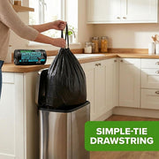 20 Pack Black Drawstring Heavy Duty Bin Liner Refuse Sacks, 80L