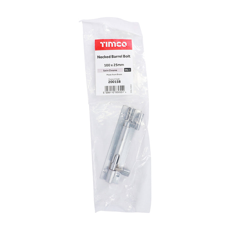 TIMCO Necked Barrel Bolt Satin Chrome