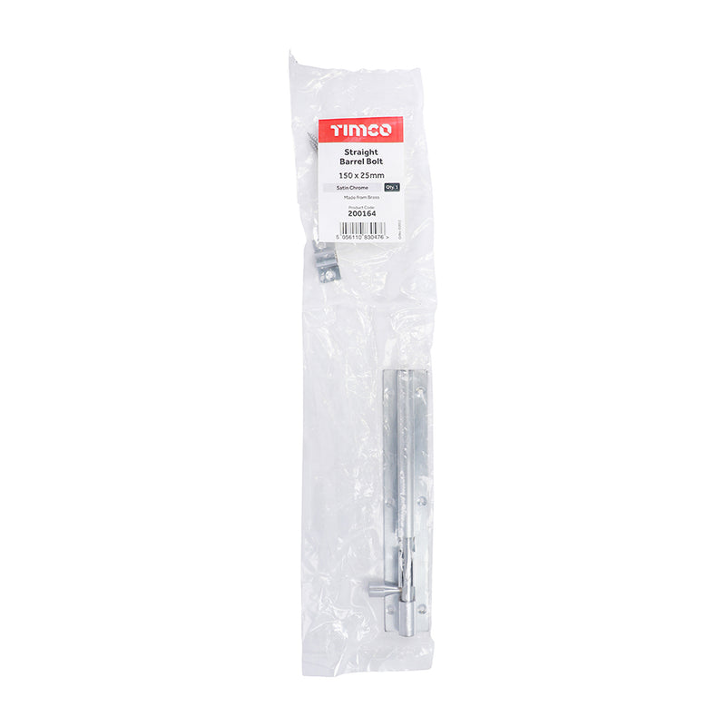 TIMCO Straight Barrel Bolt Polished Brass