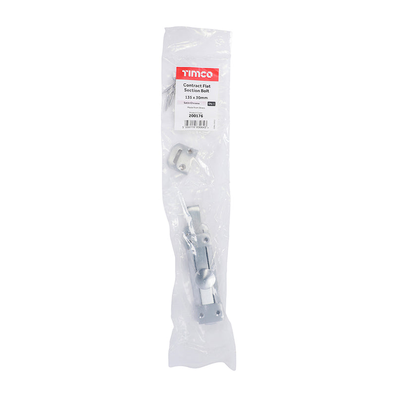 TIMCO Contract Flat Section Bolt Polished Brass