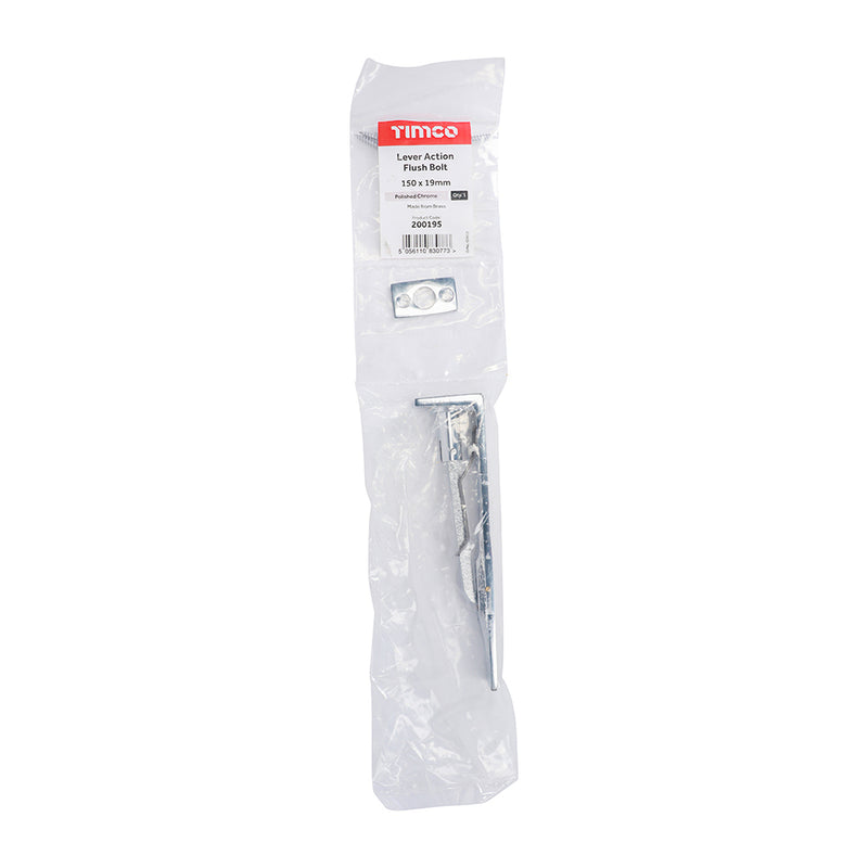 TIMCO Lever Action Flush Bolt Polished Chrome