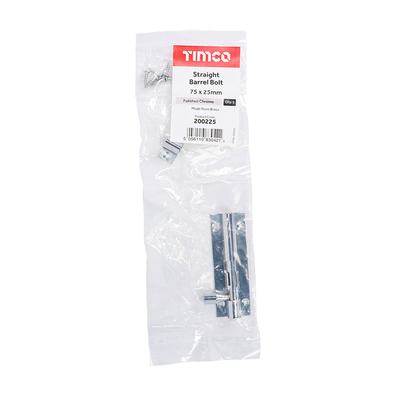 TIMCO Straight Barrel Bolt x 25mm