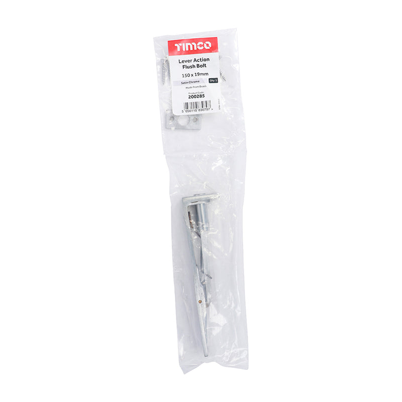 TIMCO Lever Action Flush Bolt Polished Chrome
