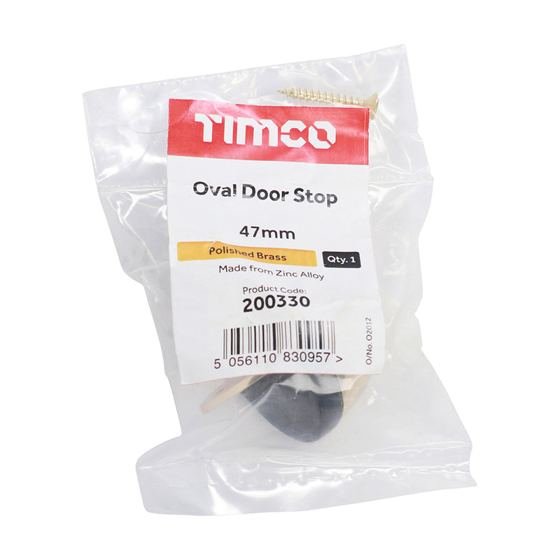 TIMCO Oval Door Stop Polished Chrome - 47mm
