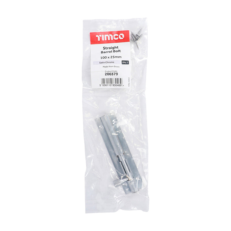 TIMCO Straight Barrel Bolt Polished Brass
