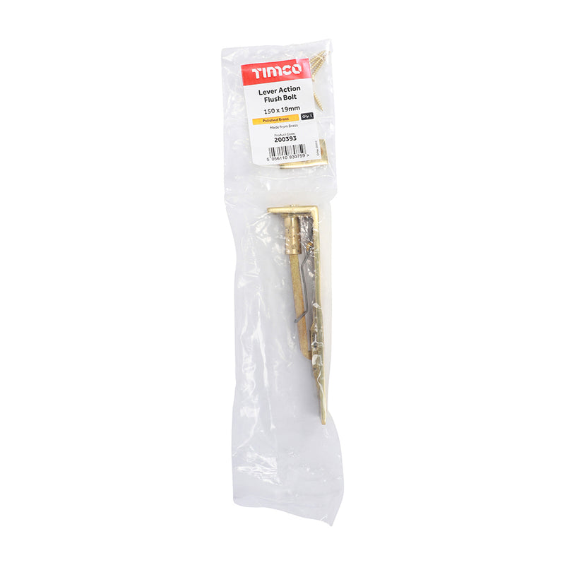TIMCO Lever Action Flush Bolt Polished Chrome