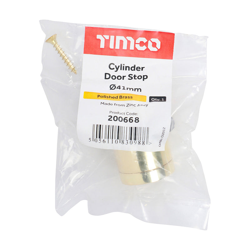TIMCO Cylinder Door Stop Satin Chrome - 41mm