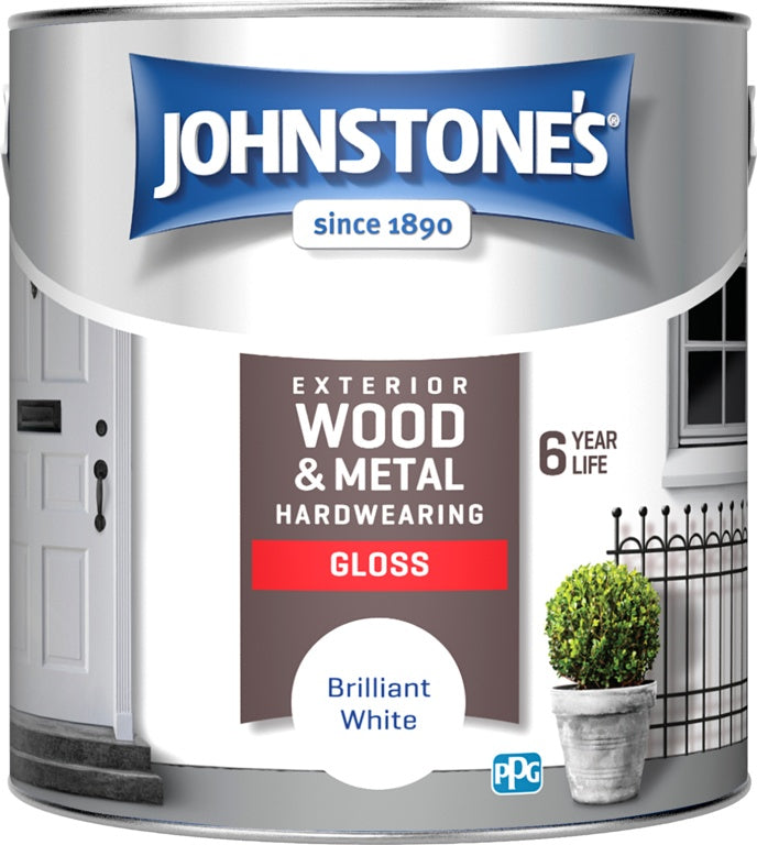 Johnstone's Exterior Hardwearing Gloss - Brilliant White 2.5L